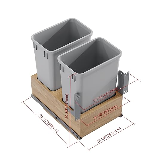 Dowell Double 35Qt Undermount Trash Pull-Out Waste Container - Image 6