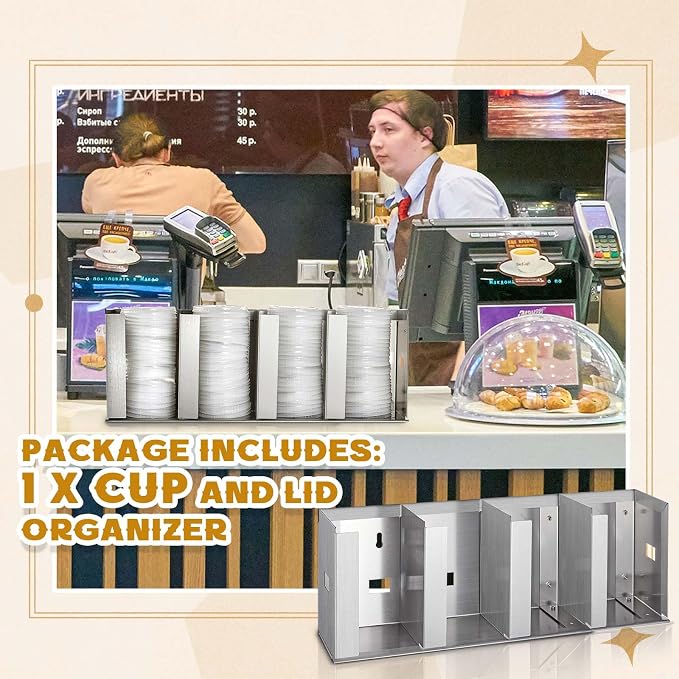 Hicarer 4 Compartments Stainless Steel Cup Dispenser - Image 3