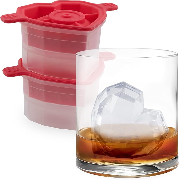 Tovolo Heart Shaped Ice Cubes Mold Pack of 2 Large Craft Ice Molds by Tovolo