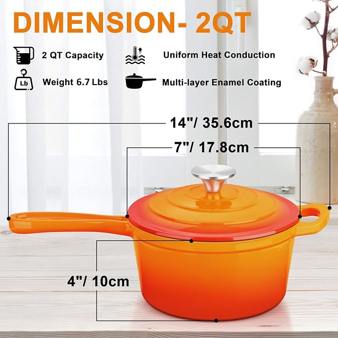 Enameled Cast Iron Sauce Pan - Image 2