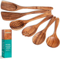 HOWHONG Wooden Spoons for Cooking, Teak Wood Kitchen Utensil Set, Premium by HOWHONG