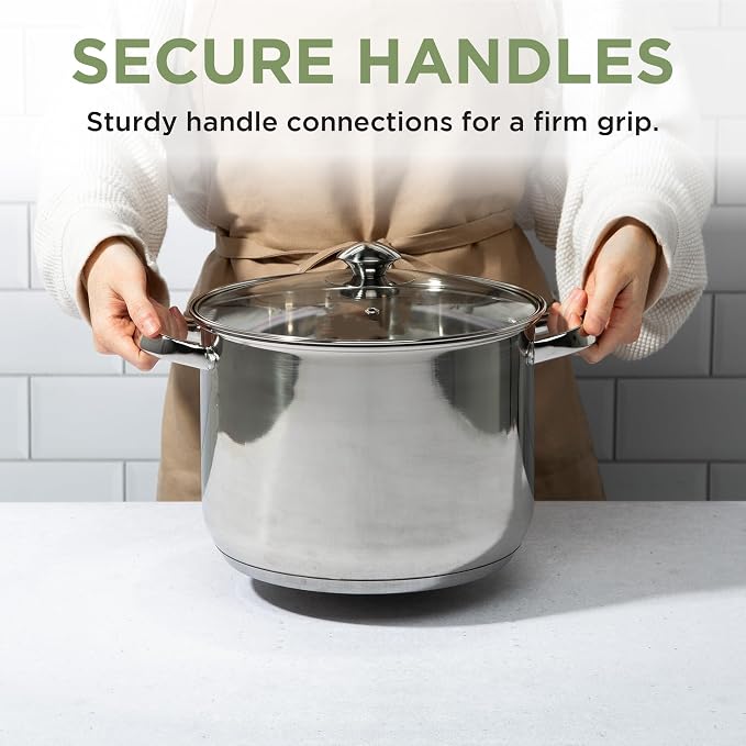 Ecolution Stainless Steel Stock Pot, Encapsulated Induction Ready Cooking Pot - Image 6
