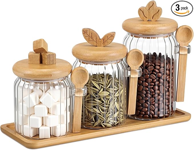 Suclain 3 Pcs Glass Coffee Container by Suclain