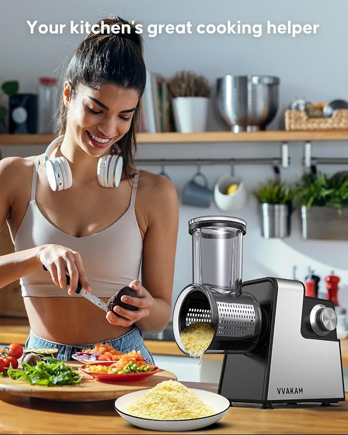 Electric Cheese Grater, 5-In-1 Electric Grater, 300W Salad Maker, Electric - Image 7