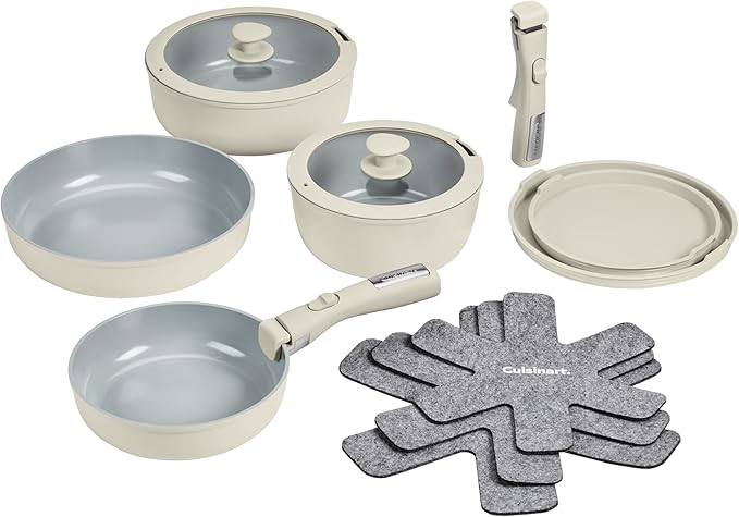 Cuisinart 13-Pc ClickSmart Nonstick Detachable Handle Ceramic Cookware by Cuisinart