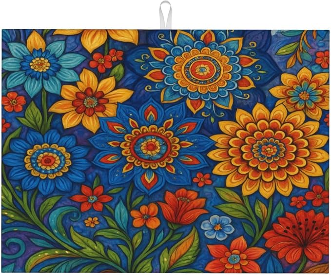 Colorful Mandala Dish Drying Mats by Unknown