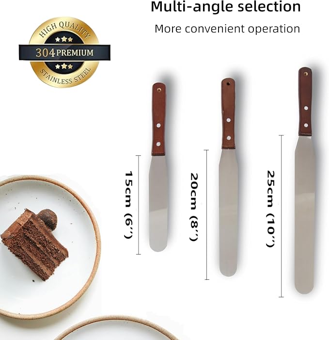 Straight Icing Spatula Stainless Steel Baking Set of 6" - Image 2