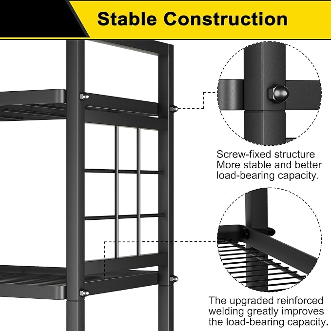 GIOTORENT 5-Wire Standing Book Shelf & Bookcase, Metal Storage Shelving Unit - Image 7
