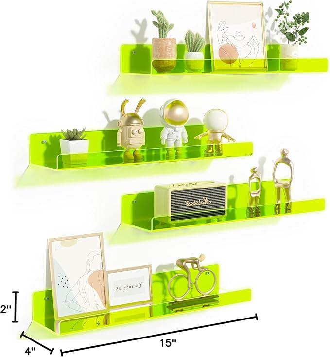 upsimples Acrylic Shelves for Wall Decor, Nail Polish, Wall Organizer for - Image 3