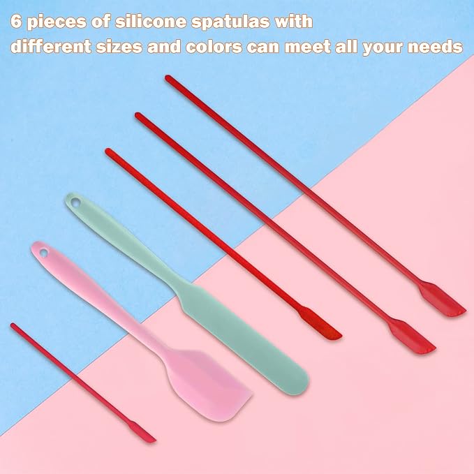 Mini Silicone Spatula Set 6 PCS Food Grade Small Jar Spatula - Image 6