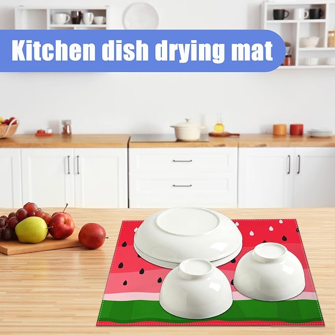 Watermelon Dish Drying Mat for Kitchen Counter Fruit Drying Pad Absorbent - Image 6