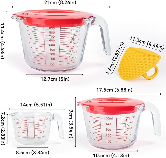 6 Pcs Glass Measuring Cups Set - Image 2
