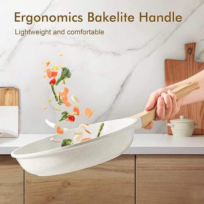 SENSARTE Nonstick Ceramic Frying Pan Skillet, 9.5 Inch Omelet Pan, Healthy Non - Image 4