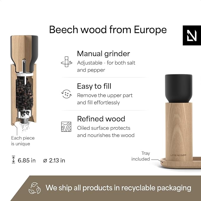 LARS NYSØM Wooden Salt and Pepper Grinder Set Manual - Image 4