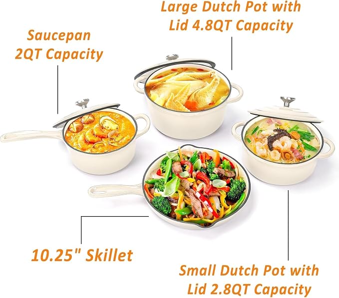 Hisencn Enameled Cast Iron Cookware Set - Image 6