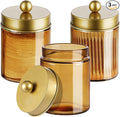 3 Pack Apothecary Jar Canisters Bathroom Vanity Organizer by Komashr