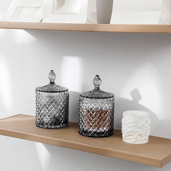 rejomiik Qtip Holder Glass Apothecary Jars - Image 4