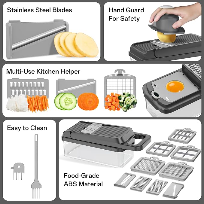 HomeHacks Vegetable Chopper Vegetable Cutter, 15 in 1 Kitchen Gadget, Onion - Image 5