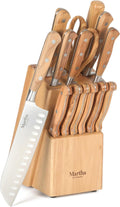 Martha Stewart Austenwood 15-Piece Knife Block Set, German Stainless Steel by MarthaStewart