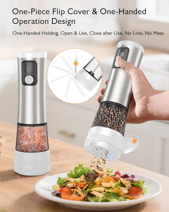 Electric Salt and Pepper Grinder Set, Upgraded 2-Speed Setting, External 5 - Image 9