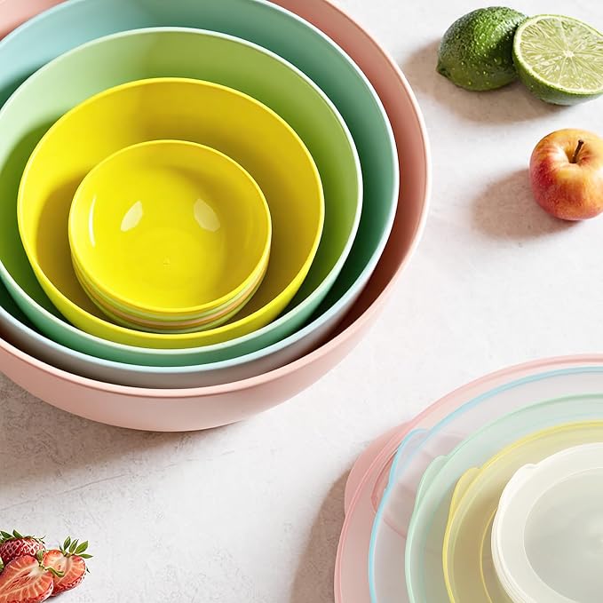 16 Piece Plastic Mixing Bowls - Image 3