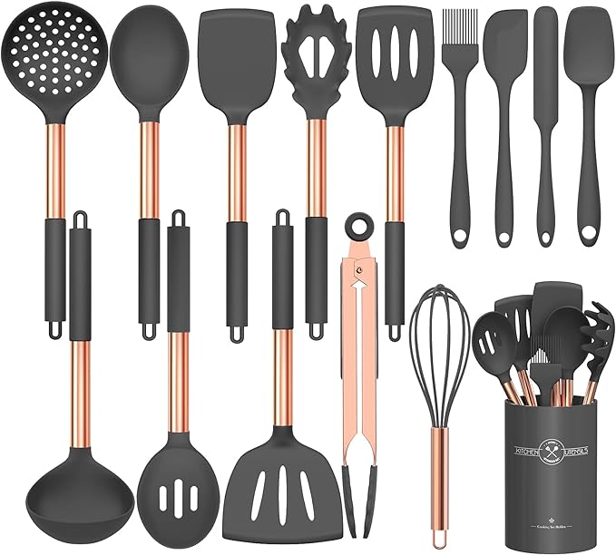 Silicone Cooking Utensil Set, Umite Chef Kitchen Utensils 15pcs Cooking by UmiteChef