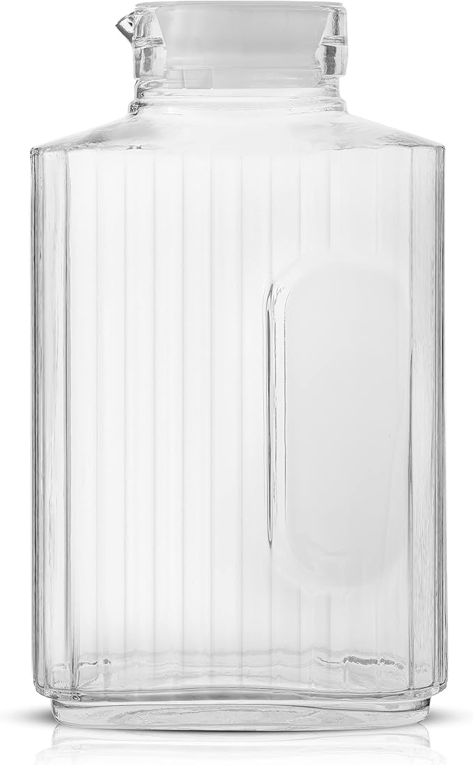 68oz Glass Pitcher with Lid, Rectangle Beverage Serveware and Storage Container - Image 6