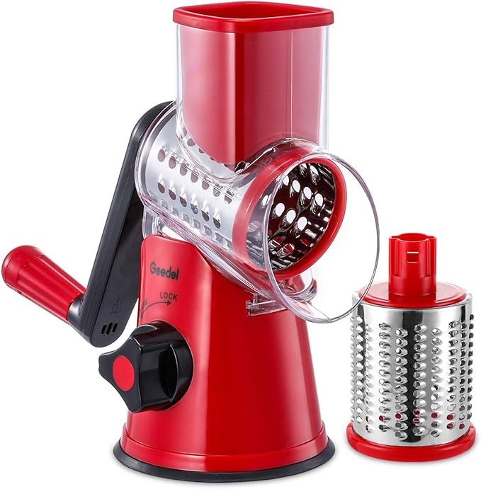 Geedel Rotary Cheese Grater, Kitchen Mandoline Vegetable Slicer by Geedel