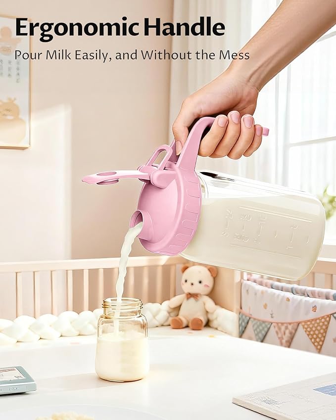 2-Pack 32oz Breast Milk Pitcher – Airtight, Leak-Proof Lids, Easy Pour Spout - Image 5