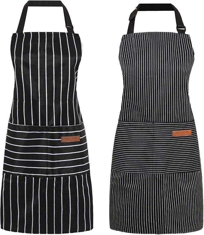 2 Pack Cooking Aprons Adjustable Bib Apron by Unknown