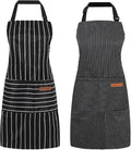 2 Pack Cooking Aprons Adjustable Bib Apron by Unknown