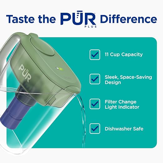 PUR Plus 11-Cup Water Pitcher, 1 Lead-Reducing Filter, Great-Tasting Water - Image 2