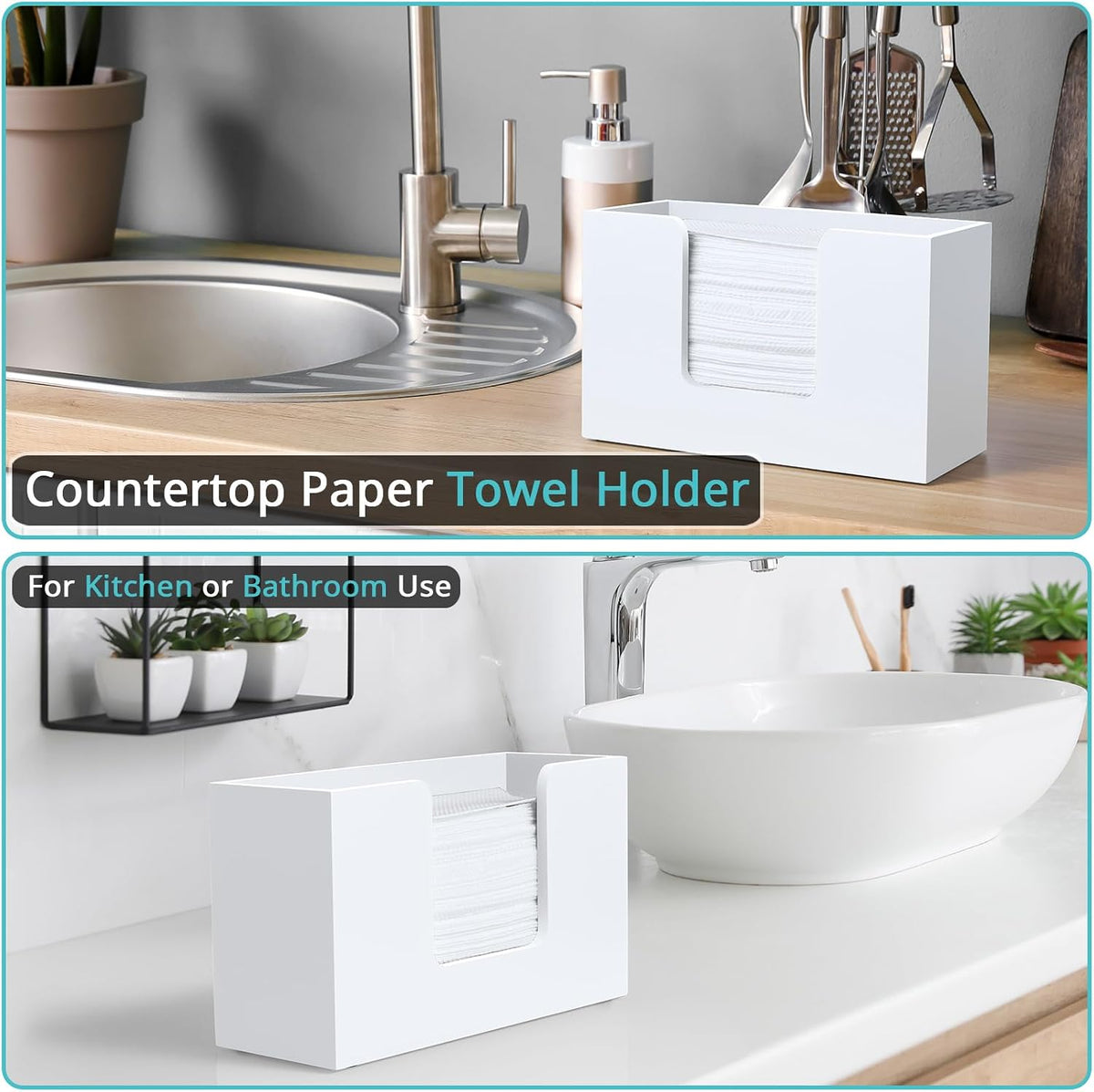 Paper Towel Dispenser Countertop, Wooden Bathroom Paper Towel Holder