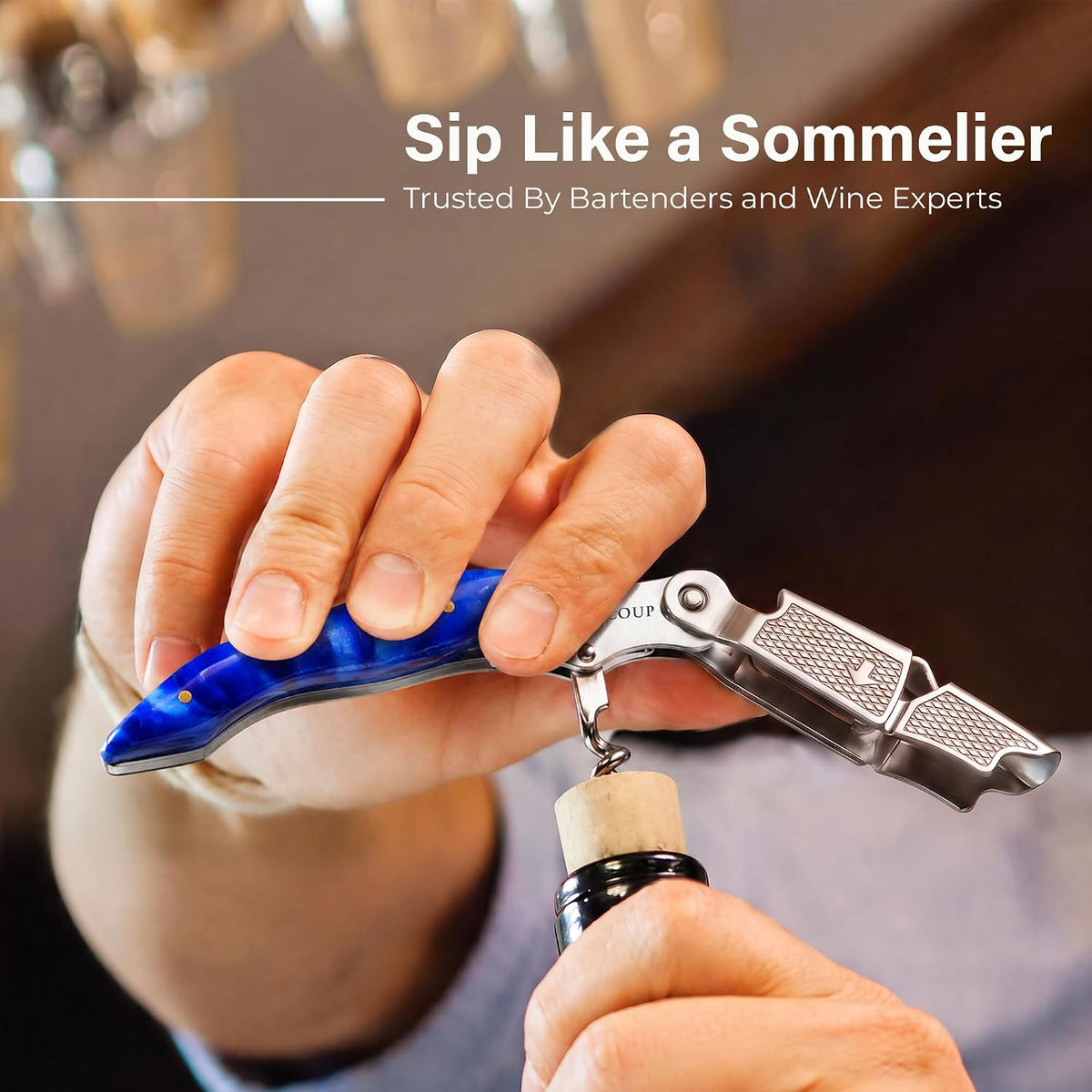 HiCoup Wine Opener - Professional Corkscrews for Wine Bottles w/Foil