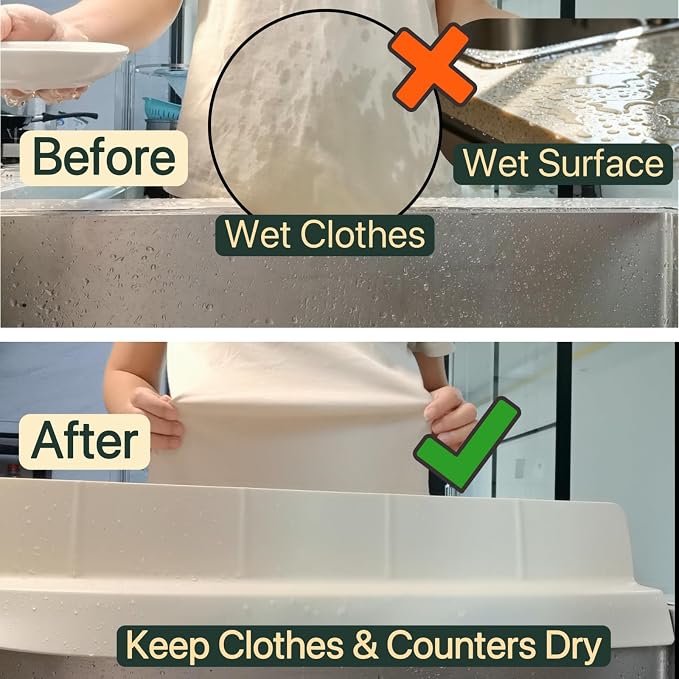 Sink Splash Guard for Kitchen, Splatter Screen & Silicone Water Guard - Image 2