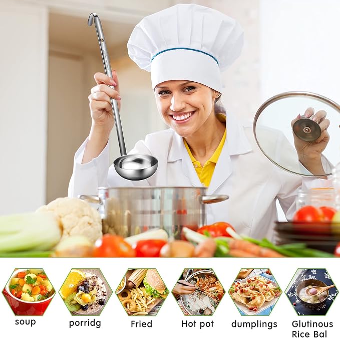 meekoo Stainless Steel Ladle Soup Handle Ladle - Image 7