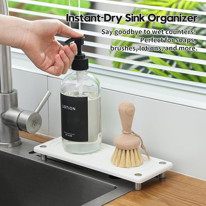 Razborci Water Absorbing Stone Sink Caddy, Diatomite Kitchen Sink Organizer - Image 4