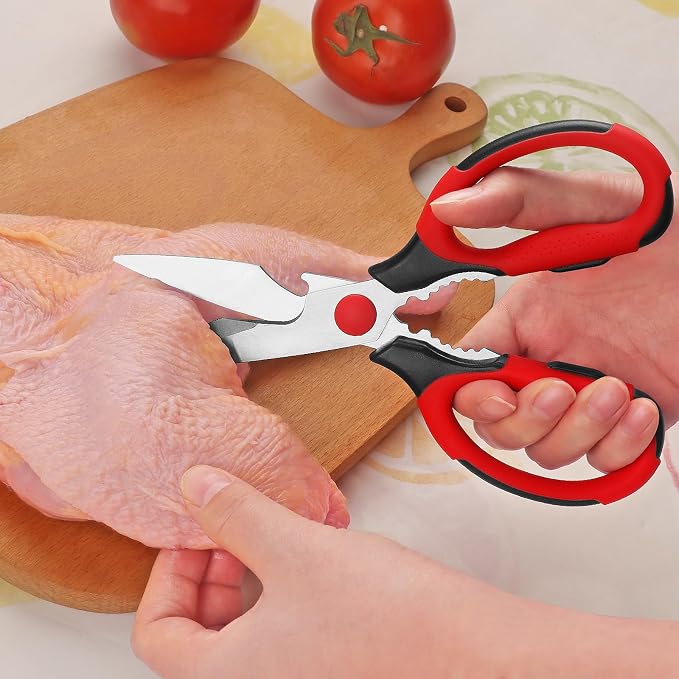 Kitchen Scissors, Sharp Stainless Steel Blades, Soft Grips, 3 Piece Set - Image 2