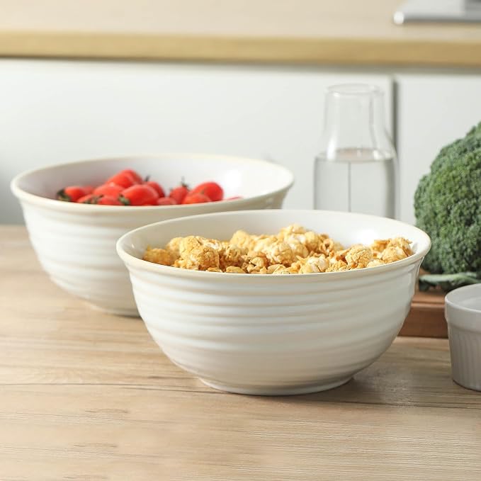 HASENSE Ceramic Serving Bowls, 8.3 Inch Large Soup Bowls - Image 4