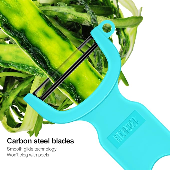 Original Vegetable Fruit Peeler Carbon Steel Blade 3 Pack Grey/Blue/Black… - Image 3