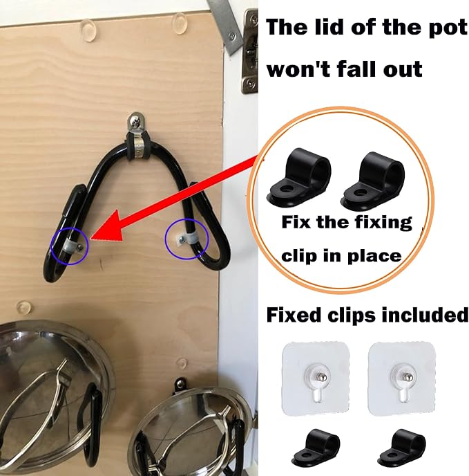 2 Pack Pot Lid Organizer Rack, No Drilling Adhesive Wall/Door Mounted Rustproof - Image 7