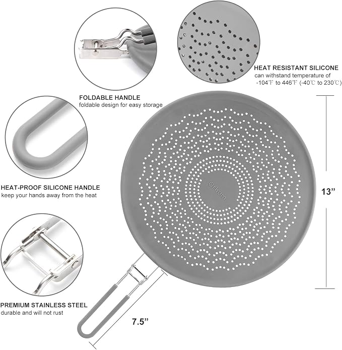 13” Silicone Splatter Screen Pan Cover - Image 3