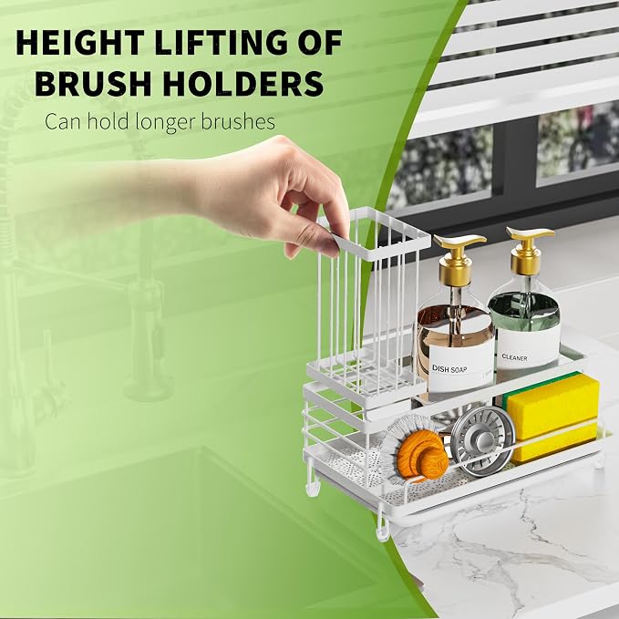 Cisily Stainless Steel Kitchen Sink Caddy Organizer, Sponge Holder - Image 4