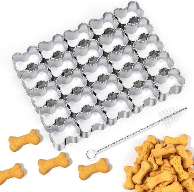 AIERSA Dog Bone Cookie Cutter, 25 Cavity Small Dog Bone Cookie Cutters by AIERSA