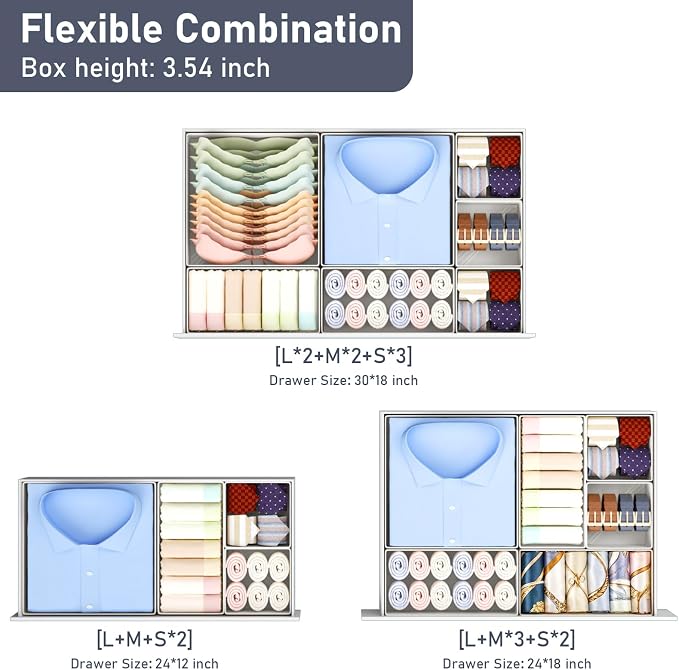 DIMJ Drawer Organizer Clothes, Foldable Closet Organizers and Storage, Fabric - Image 4