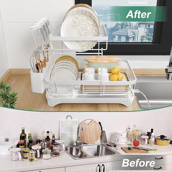 Dish Drying Rack, Two-Tier Dish Drying Rack - Image 6