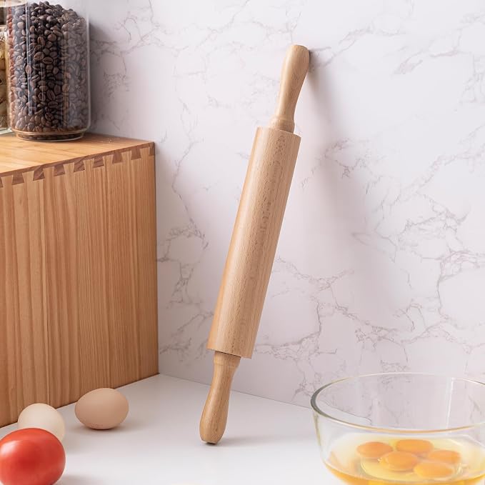 AISOSO Rolling Pins for Baking, 15.75 Inches Wooden Rolling Pin - Image 4