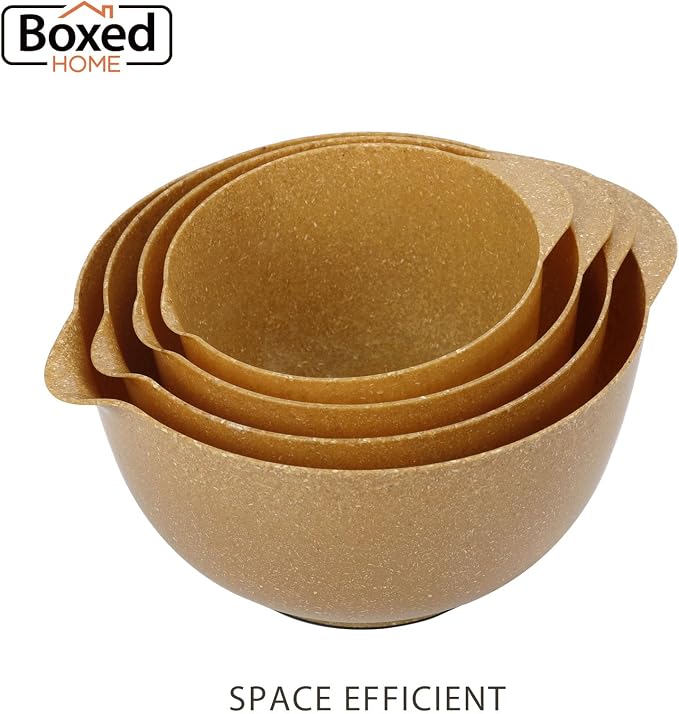 BoxedHome Dressing Bowl Set Red Pine Fiber Salad Bowls Non-Slip Stackable - Image 6