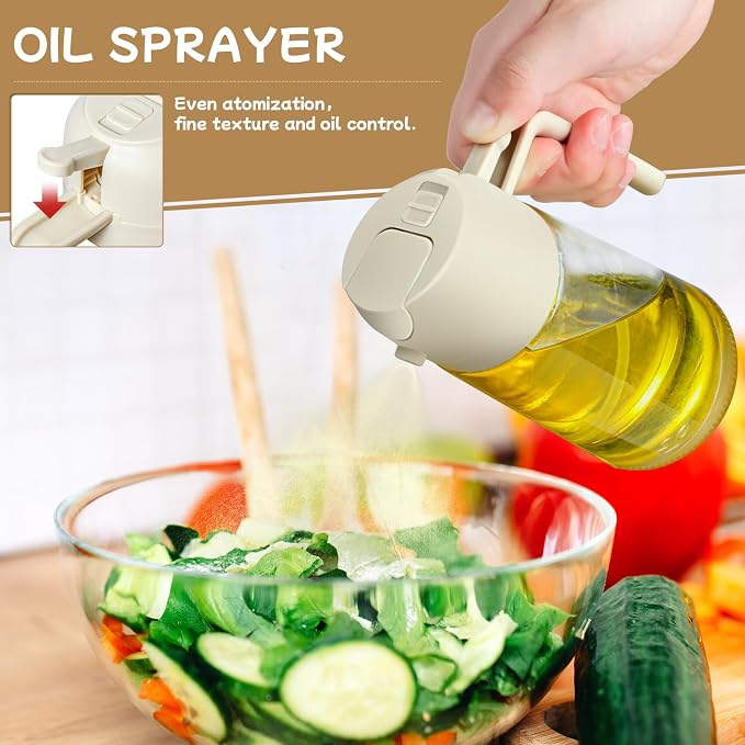 Oil Sprayer for Cooking 2pcs, 2 in 1 Oil Dispenser and Oils Sprayer Kitchen - Image 3