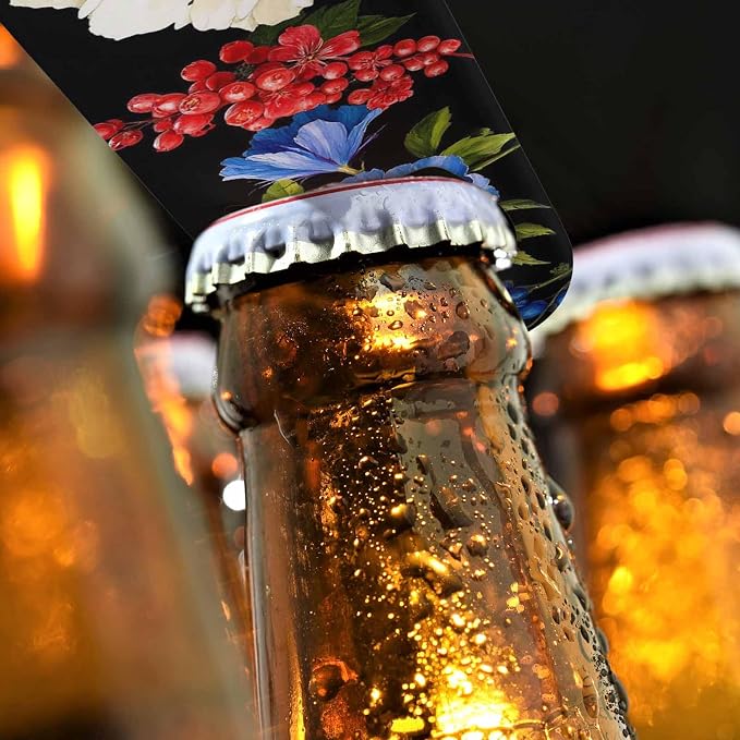 Flowers Stainless Steel Bottle Opener Poppy Wild Roses Cornflower - Image 4